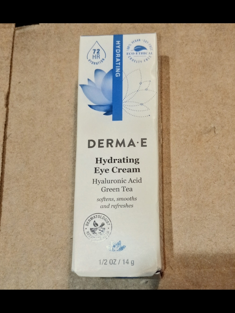 Derma E Hydrating Eye Cream with Hyaluronic Acid & Green Tea NEW IN BOX